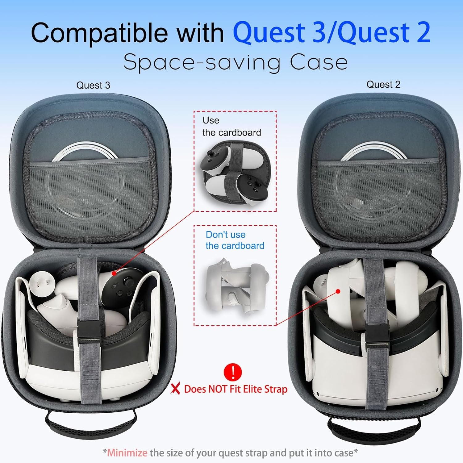 Hard Carrying Case Compatible with Meta Quest 3 / Quest 2 / Vision Pro, VR Gaming Headset and Touch Controllers Travel Case with Lens Cover for Oculus Quest 3/2/ Vision Pro Accessories