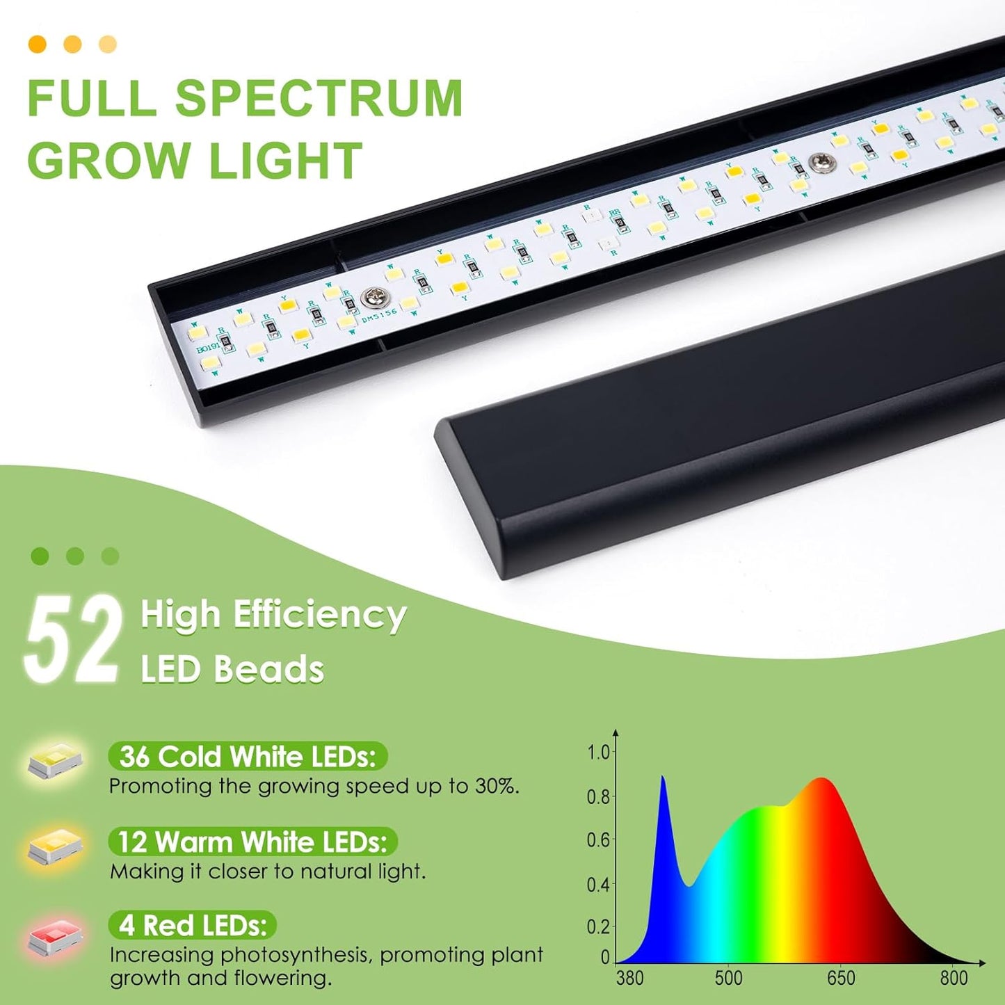 Grow Light for Indoor Plants Growing, Full Spectrum Gooseneck Plant Light for Indoor Plants, 52 LED Bright Grow Lamp with Auto On/Off Timer 4/8/12H, 4 Dimmable Brightness, Black