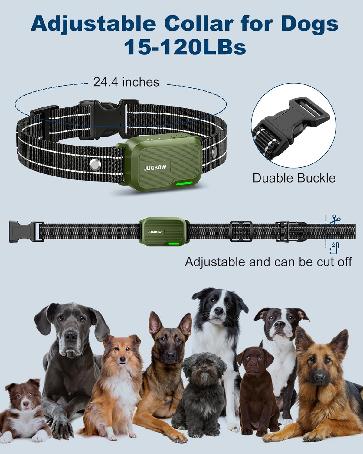 Dog Shock Collar - 3300FT Dog Training Collar with Remote Innovative IPX7 Waterproof with 4 Training Modes, Rechargeable E-Collar for All Breeds, Size