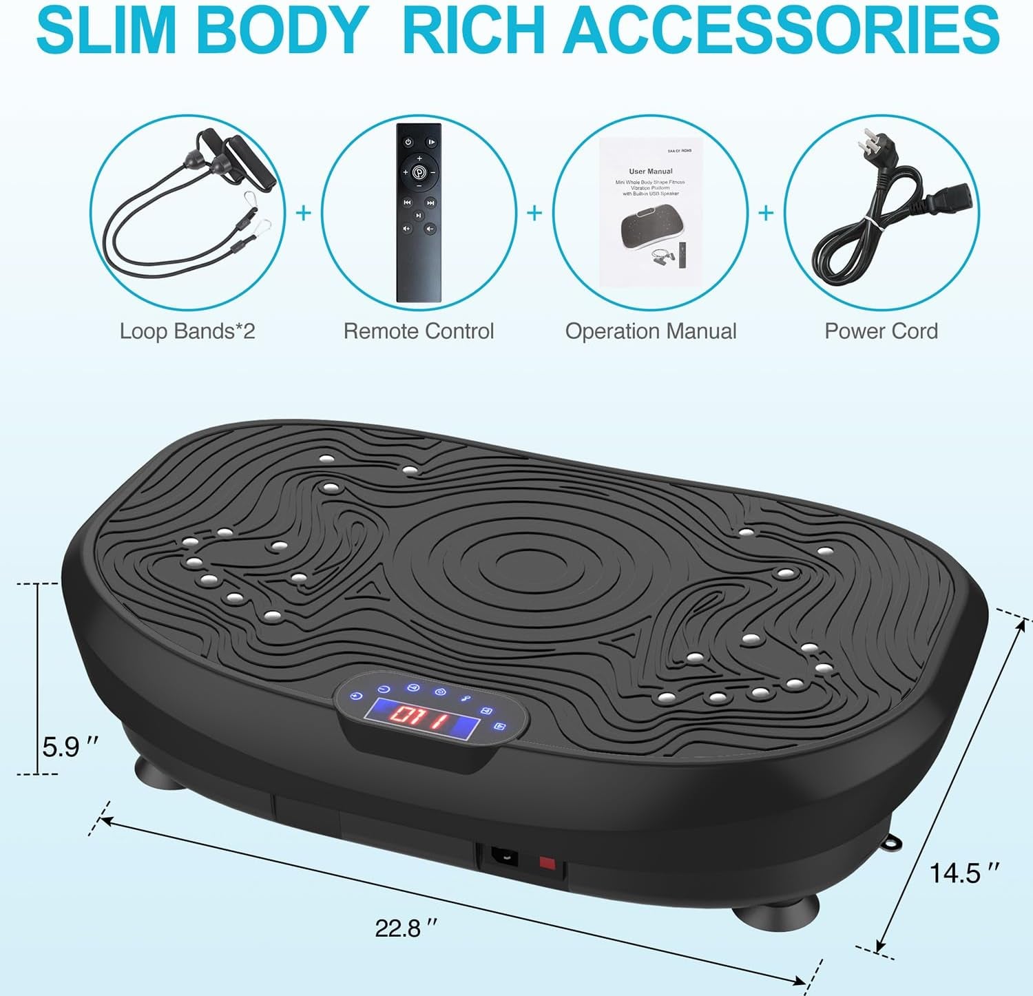 Vibration Plate Exercise Machine Whole Body Workout Power Vibrate Fitness Platform Vibrating Machine Exercise Board for Weight Loss Shaping Toning Wellness Home Gyms Workout