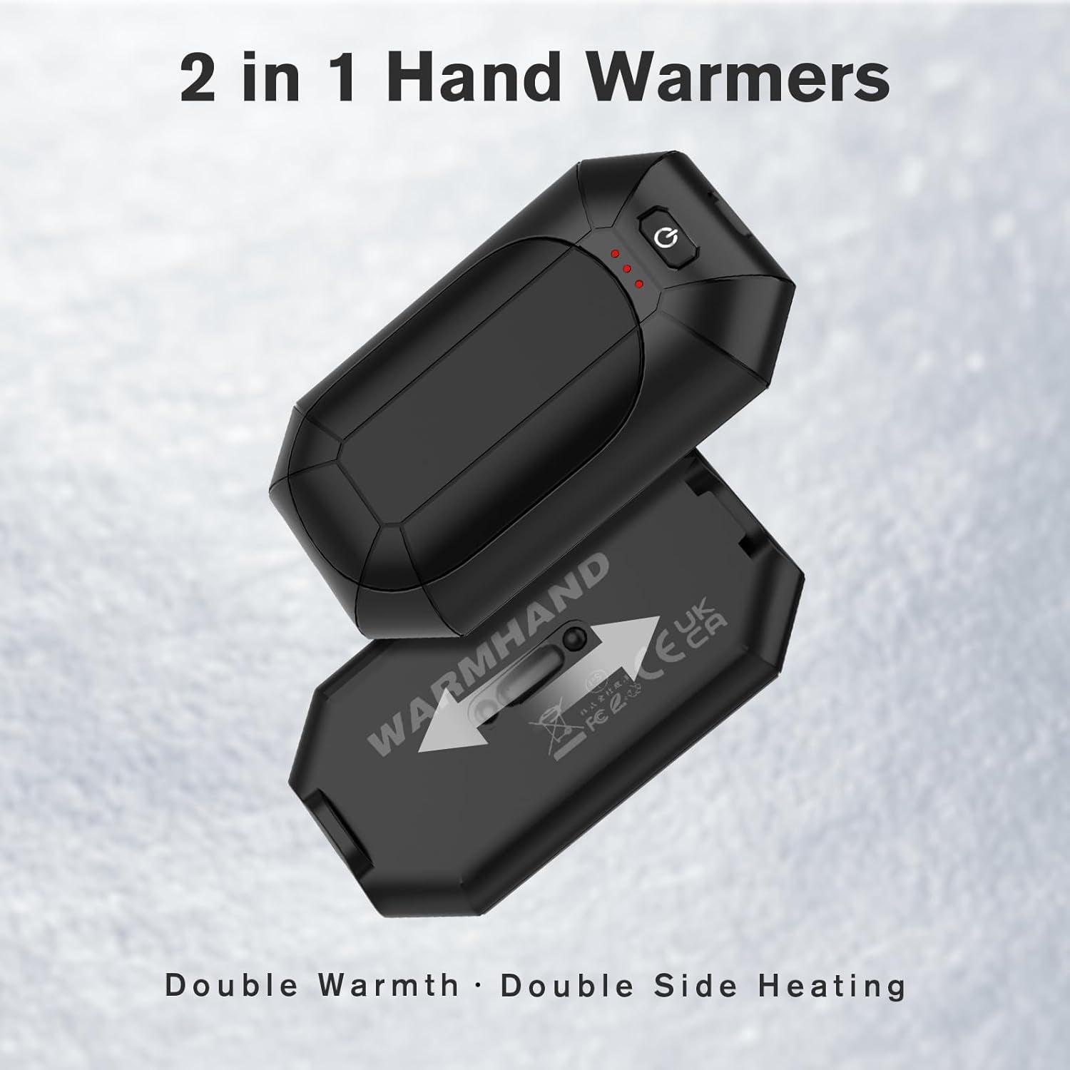 Hand Warmers Rechargeable 2 Pack, Portable Pocket Heater Cute USB 2 in 1 Hand Warmers, Best Winter Gift for Hunting Outdoor Indoor Camping and Golf Football, for Men Women and Kids