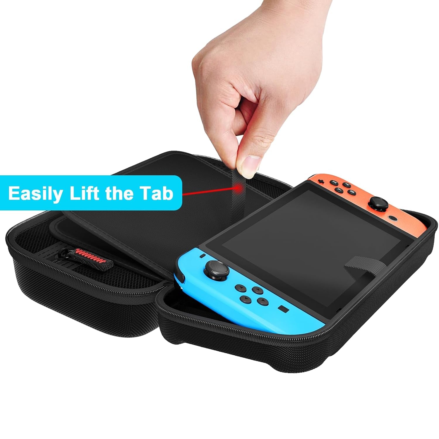 Switch Carrying Case Compatible with Nintendo Switch/Switch OLED, with 20 Games Cartridges Protective Hard Shell Travel Carrying Case Pouch for Console & Accessories, Black