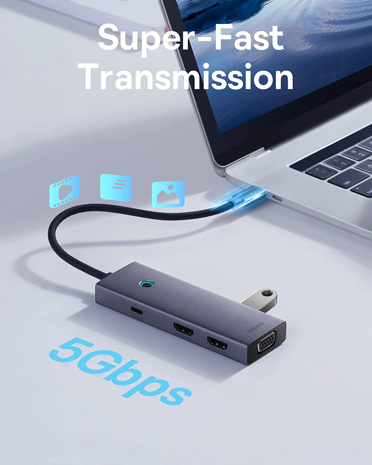 Docking Station Dual Monitor,  7 in 1 USB C Docking Station 3 Monitors, USB C HUB with 4K HDMI, 100W PD, 3 USB for Iphone 15/Macbook/Dell/Hp