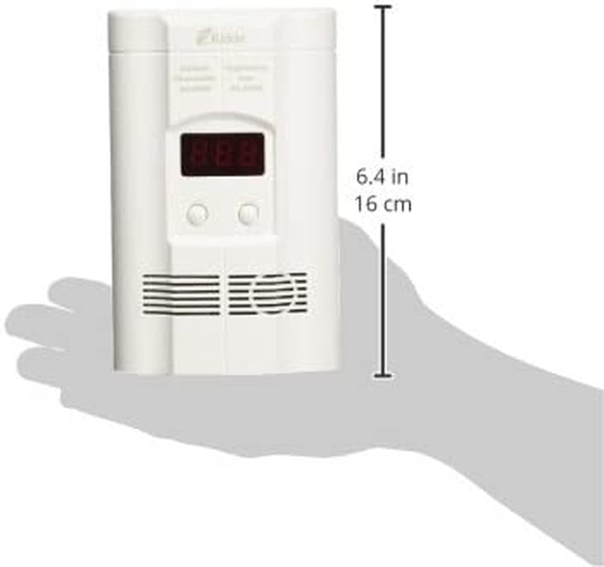 Carbon Monoxide Detector, Propane, Natural, Methane, & Explosive Gas Alarm, Plug-In Wall with 9-Volt Battery Backup, Digital LED Display