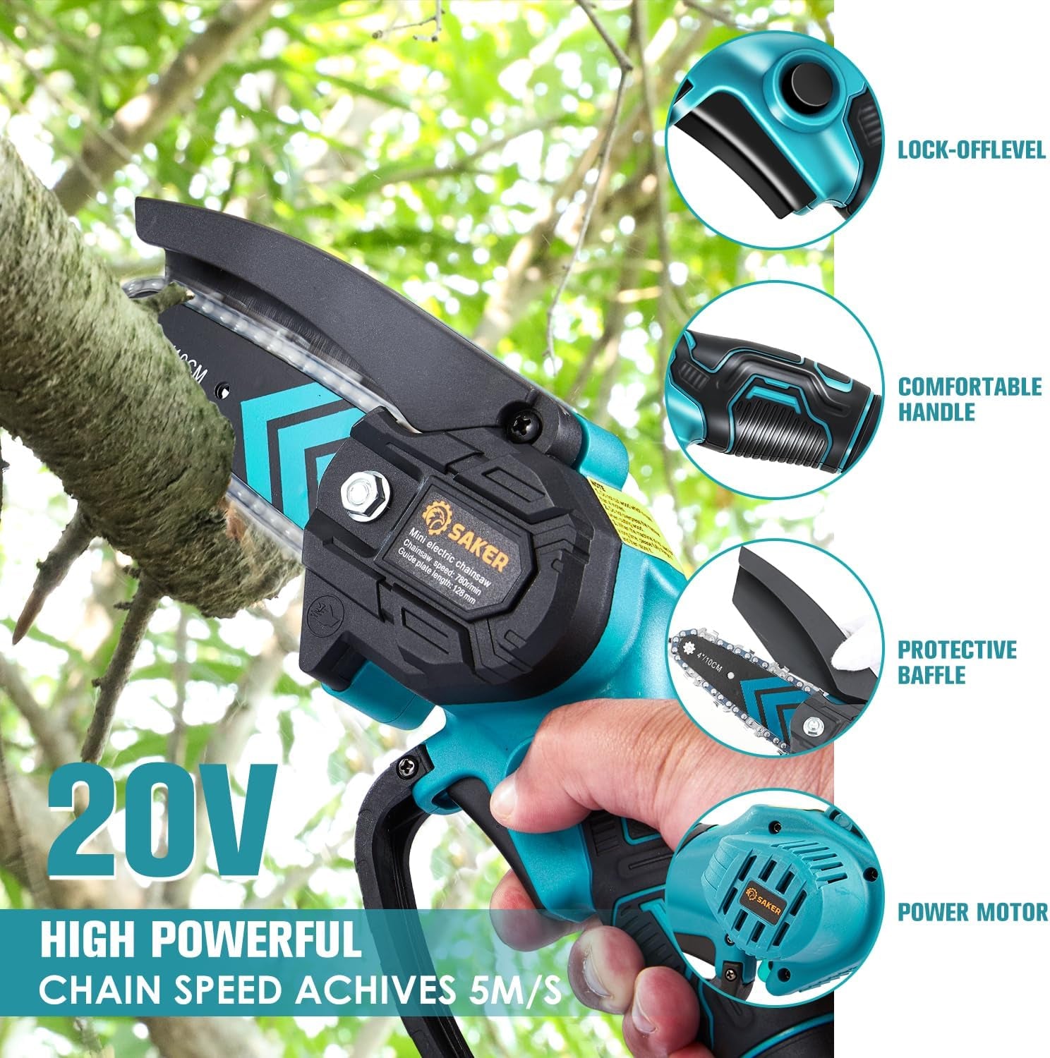 Mini Chainsaw,Portable Electric Chainsaw Cordless,Handheld Chain Saw Pruning Shears Chainsaw for Tree Branches,Courtyard,Household and Garden( Mini Chainsaw + 1 Battery)