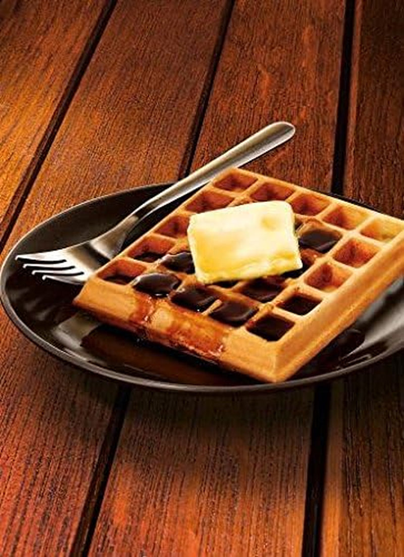 Breakfast Set Stainless Steel Waffle Maker 4 Slices Audible "Ready" Beep, 1200 Watts Square, 5 Browning Levels, Removable Plates, Dishwasher Safe, Belgian Waffle Silver and Black