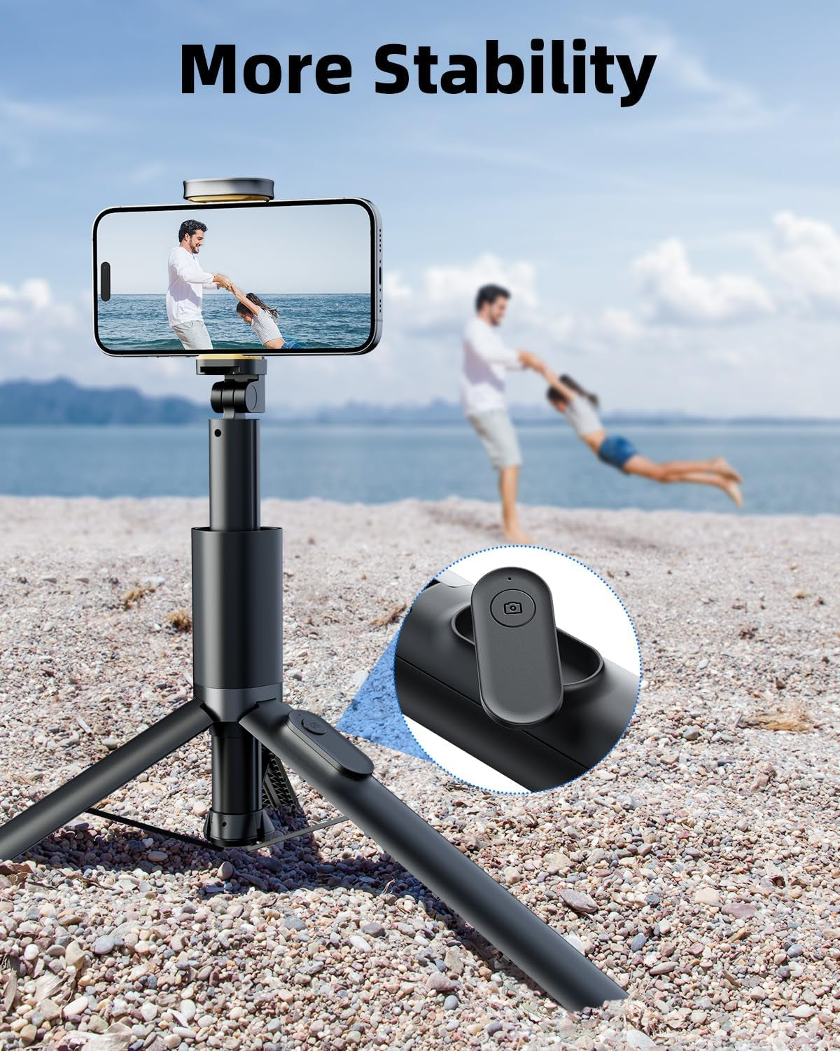 Phone Tripod,  63" Portable Selfie Stick Tripod with Remote & Iphone Tripod Stand for Video Recording, Travel Tripod for Iphone, Cell Phone Tripod Compatible with Iphone 15/14/13 Pro Max/Android