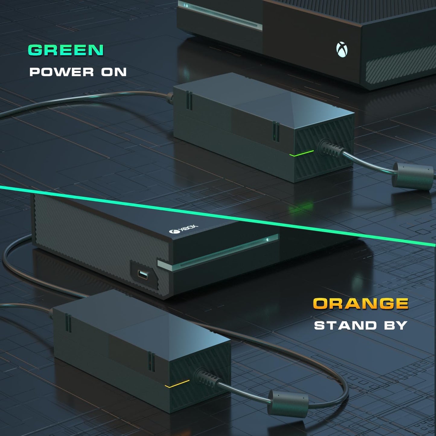 Power Supply for Xbox One, AC Cord Replacement Power Brick Adapter 100-240V Compatible with Xbox One