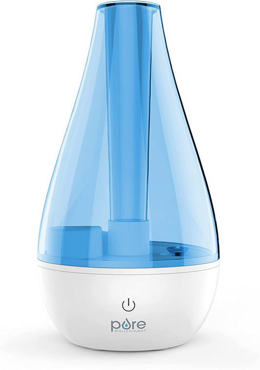 Mistaire Ultrasonic Cool Mist Humidifier - Compact, 2 Mist Settings, Night Light, Auto Shut-Off - for Small Rooms, Offices, Nurseries, & Plants