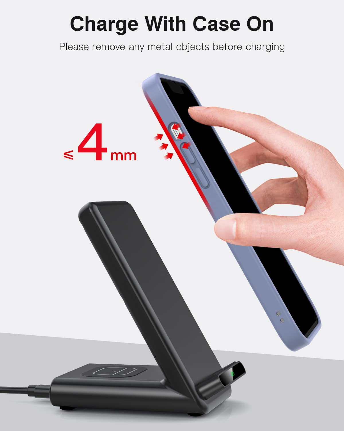 Wireless Charging Station,3 in 1 Wireless Charging Stand Made for Apple Watch Ultra 9 8 7 6 SE 5 4 3,Fast Wireless Charger Made for Iphone 15/Plus/Pro Max/14/13/12/11/X,For Airpods Pro(With Adapter)