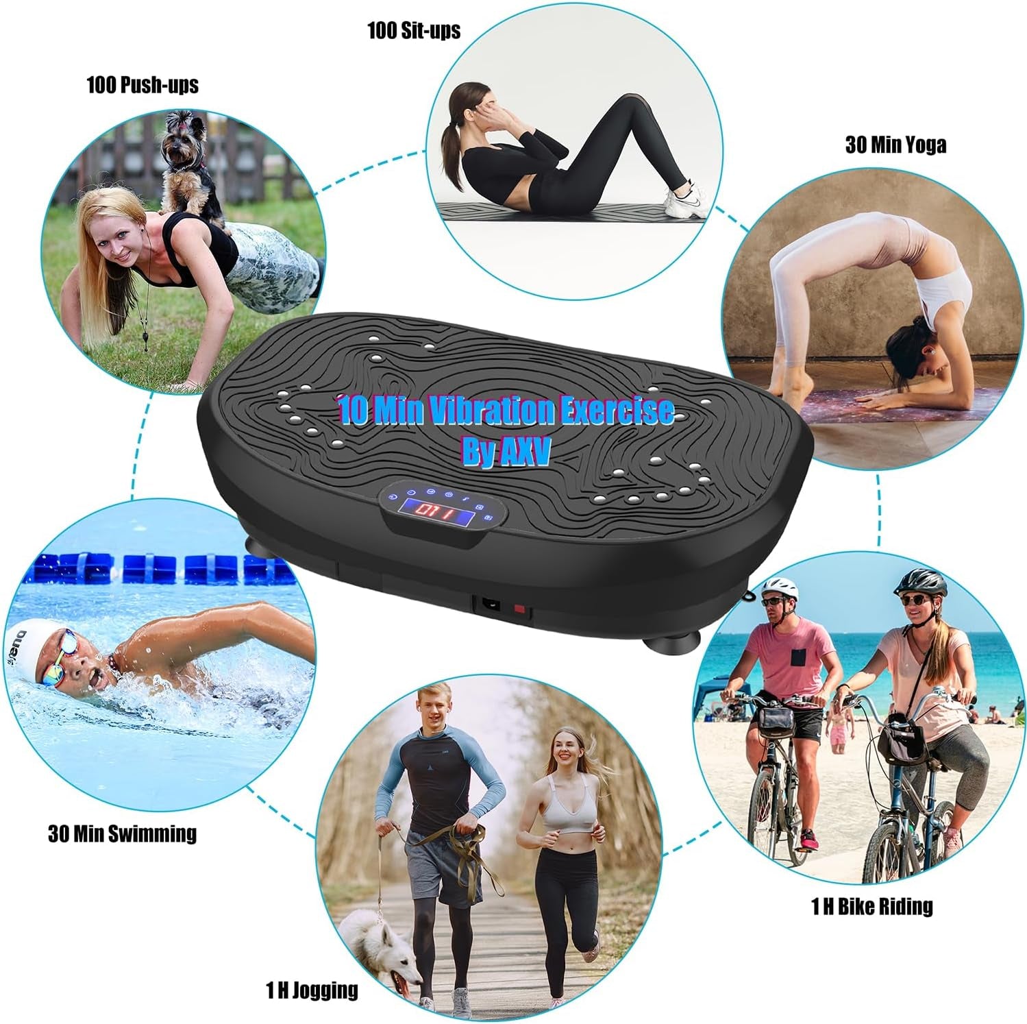 Vibration Plate Exercise Machine Whole Body Workout Power Vibrate Fitness Platform Vibrating Machine Exercise Board for Weight Loss Shaping Toning Wellness Home Gyms Workout