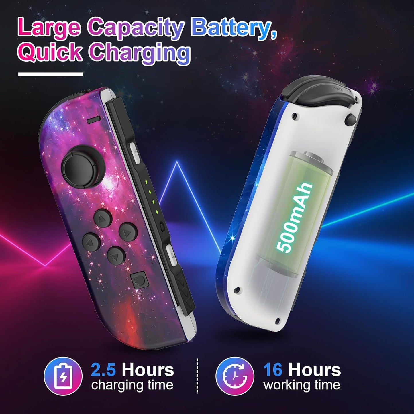 Controller for Nintendo Switch, Cool Replacement Wireless Controllers with Dual Vibration/Wake-Up/Motion Control, Controllers for Switch Color S01