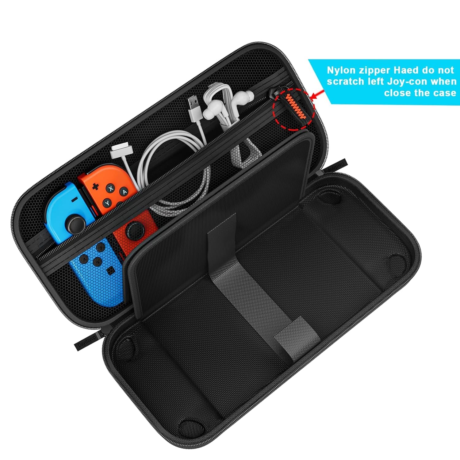 Switch Carrying Case Compatible with Nintendo Switch/Switch OLED, with 20 Games Cartridges Protective Hard Shell Travel Carrying Case Pouch for Console & Accessories, Black