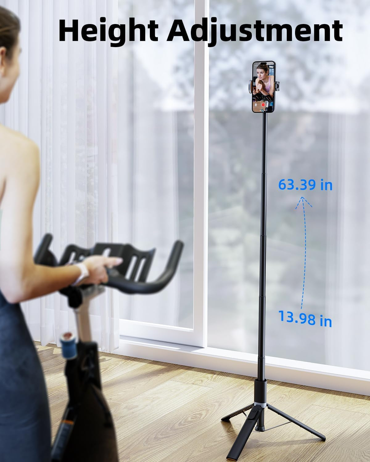 Phone Tripod,  63" Portable Selfie Stick Tripod with Remote & Iphone Tripod Stand for Video Recording, Travel Tripod for Iphone, Cell Phone Tripod Compatible with Iphone 15/14/13 Pro Max/Android